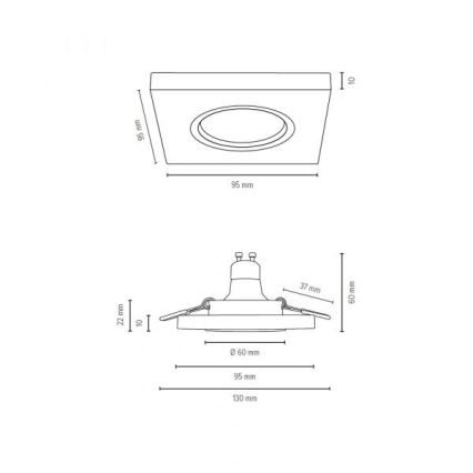 LED Ugradbena svjetiljka VITAR 1xGU10/5W/230V – FSC certificirano