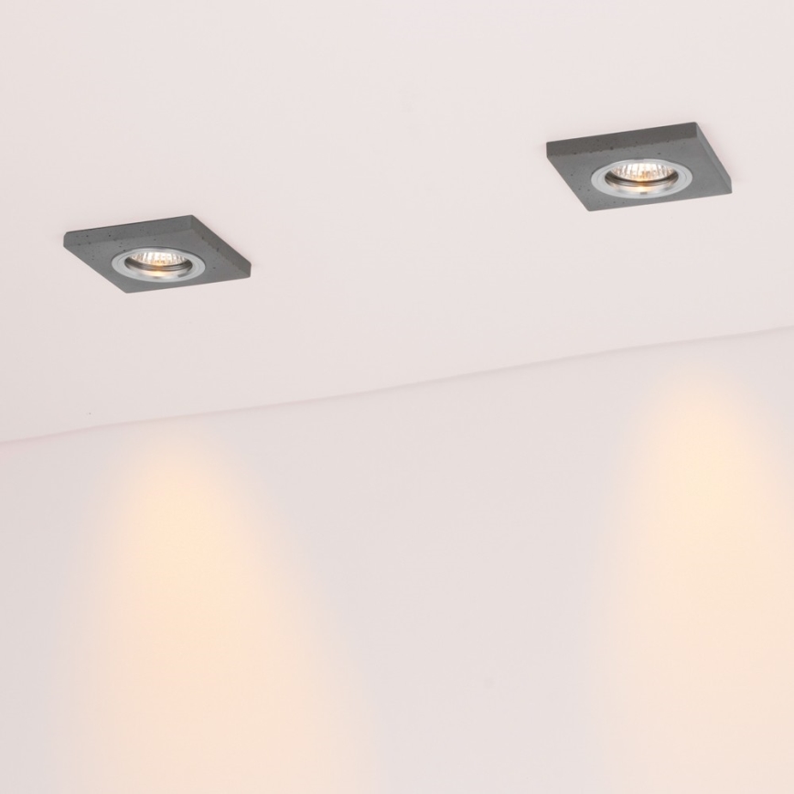 SET 3x LED Ugradbena svjetiljka VITAR 1xGU10/5W/230V CRI 90 beton – FSC certificirano