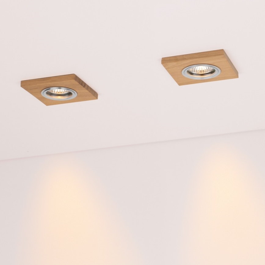 SET 3x LED Ugradbena svjetiljka VITAR 1xGU10/5W/230V CRI 90 hrast – FSC certificirano