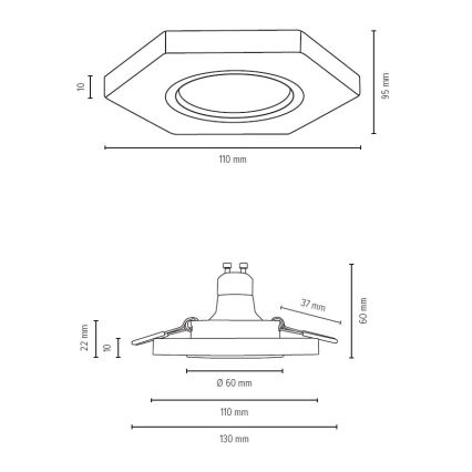 LED Ugradbena svjetiljka VITAR 1xGU10/5W/230V – FSC certificirano