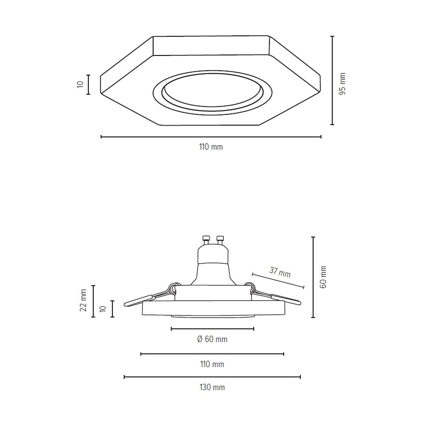 LED Ugradbena svjetiljka VITAR 1xGU10/5W/230V CRI 90 bukva