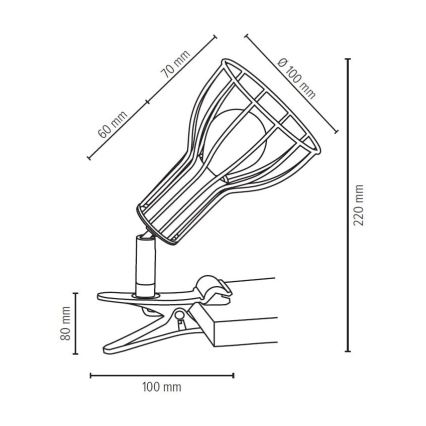 Lampa s kvačicom MEGAN 1xE14/40W/230V – FSC certificirano