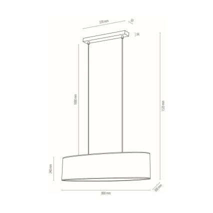 Luster na sajli BOHO 2xE27/40W/230V hrast – FSC certificirano