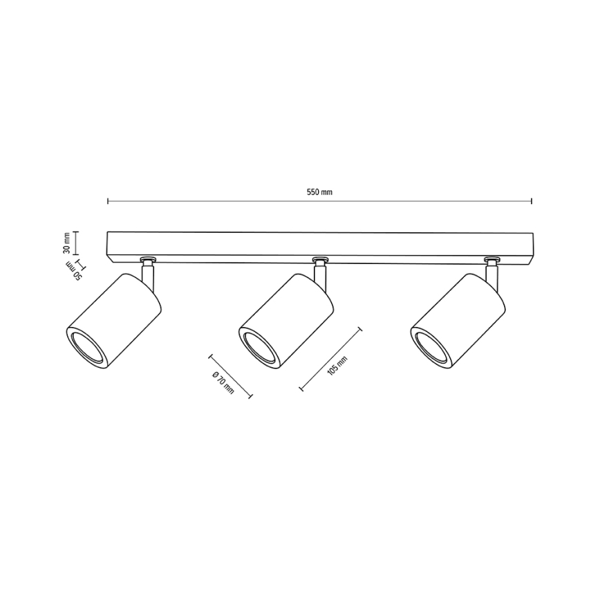 LED Stropna reflektorska svjetiljka MATTI 3xGU10/5W/230V hrast – FSC certificirano