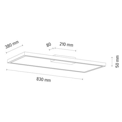 LED Prigušiva stropna svjetiljka RAMME LED/34W/230V hrast – FSC certificirano