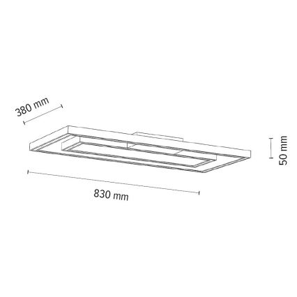 LED Prigušiva stropna svjetiljka RAMME 2xLED/28,5W/230V hrast – FSC certificirano