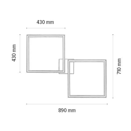 LED Prigušiva stropna svjetiljka RAMME 2xLED/24W/230V hrast – FSC certificirano