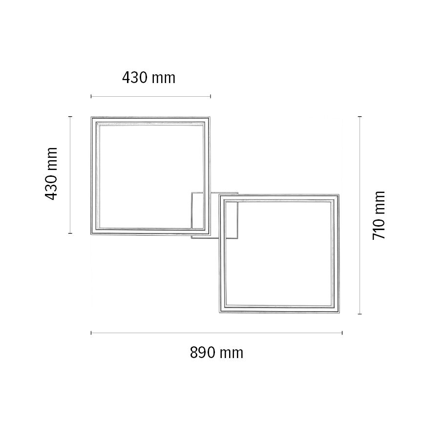 LED Prigušiva stropna svjetiljka RAMME 2xLED/24W/230V hrast – FSC certificirano