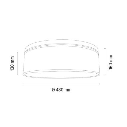 Stropna svjetiljka BENITA 2xE27/25W/230V pr. 48 cm bijela/hrast – FSC certificirano