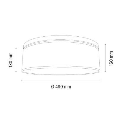 Stropna svjetiljka BENITA 2xE27/25W/230V pr. 48 cm smeđa/hrast – FSC certificirano