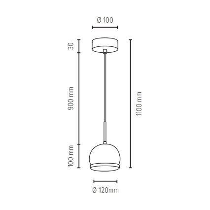 LED Luster na sajli BALL WOOD 1xGU10/5W/230V mat hrast – FSC certificirano