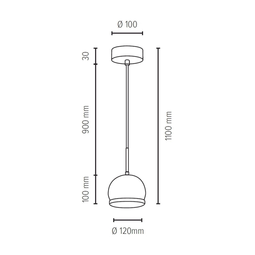 LED Luster na sajli BALL WOOD 1xGU10/5W/230V mat hrast
