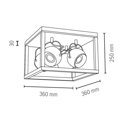 LED Stropna svjetiljka ROY 4xGU10/5W/230V mat hrast – FSC certificirano