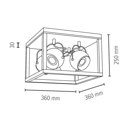 LED Stropna svjetiljka ROY 4xGU10/5W/230V mat hrast – FSC certificirano