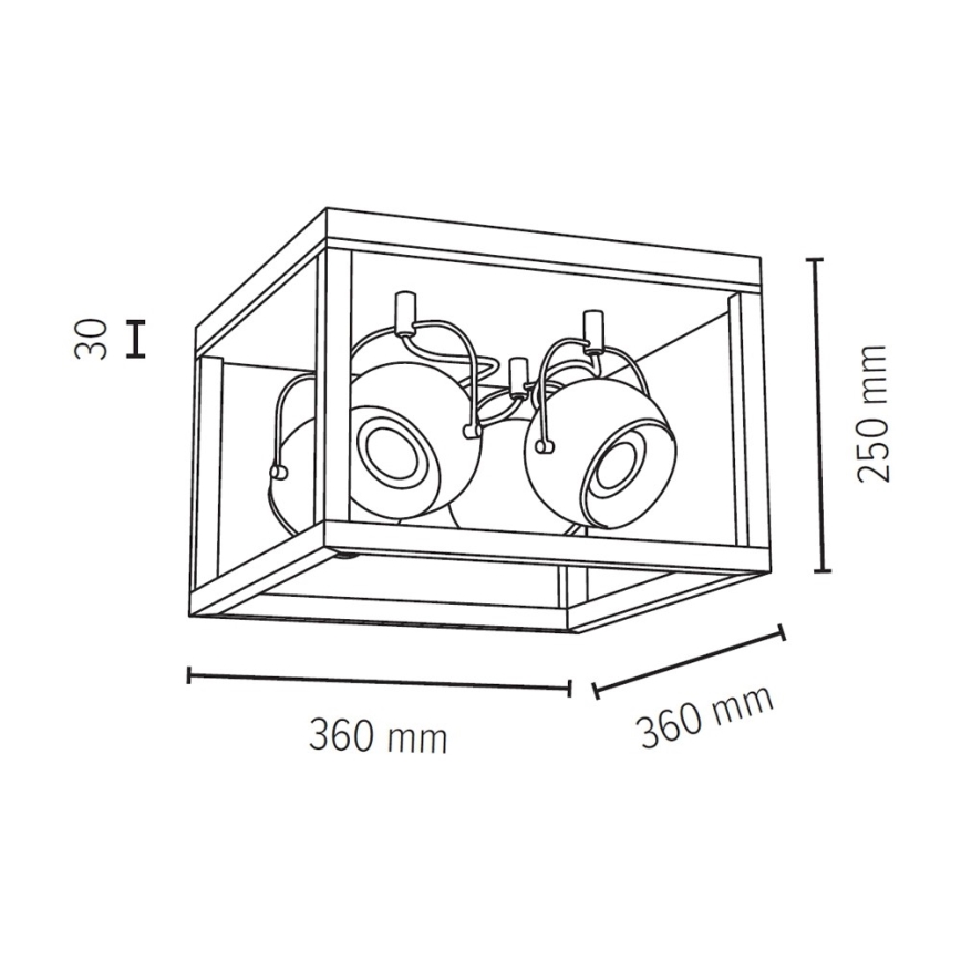 LED Stropna svjetiljka ROY 4xGU10/5W/230V mat hrast – FSC certificirano