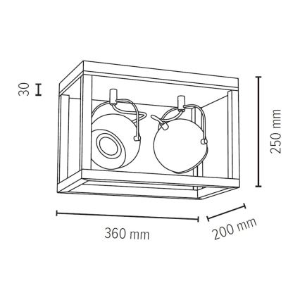 LED Stropna svjetiljka ROY 2xGU10/5W/230V mat hrast – FSC certificirano