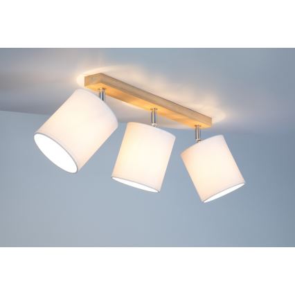 Spot svjetiljka APRILLIA 3xE27/25W/230V hrast/bijela