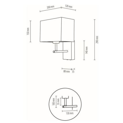 Zidna lampa BOHO 1xE27/25W/230V hrast – FSC certificirano