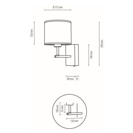 Zidna lampa BOHO 1xE27/25W/230V hrast