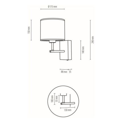 Zidna lampa BOHO 1xE27/25W/230V hrast – FSC certificirano