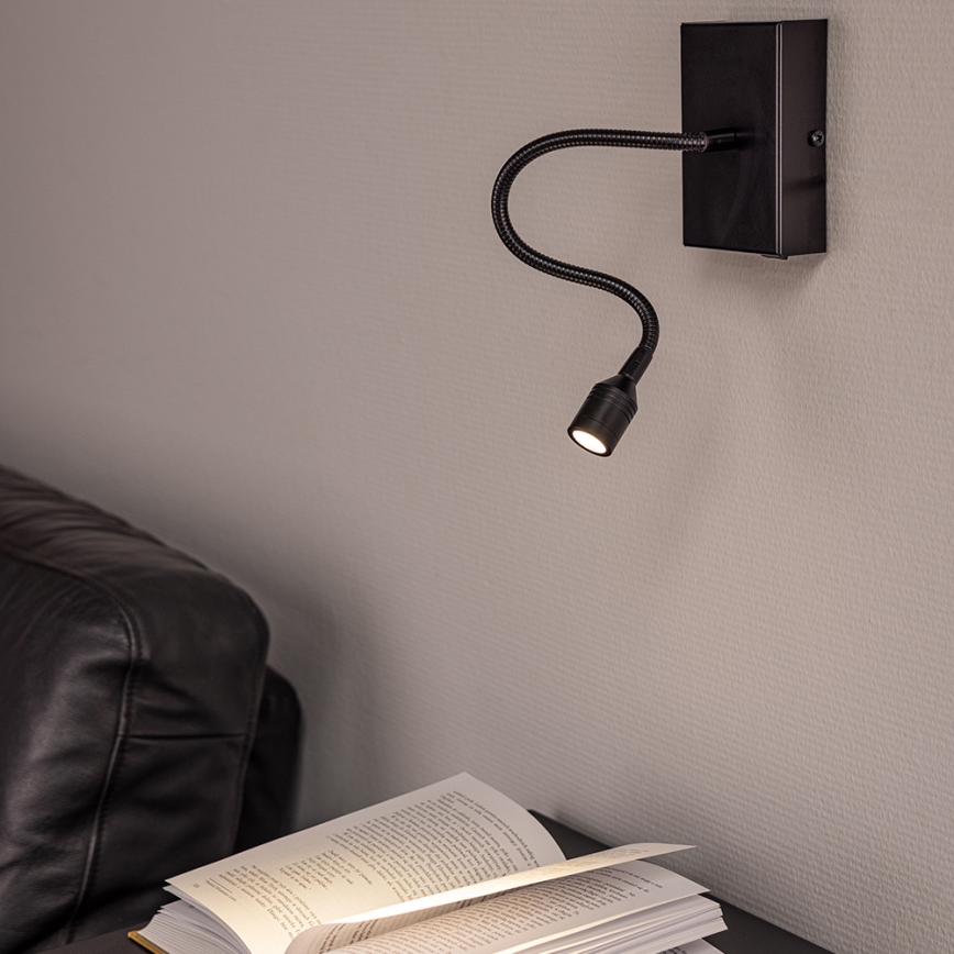 LED Zidna svjetiljka LECTOR LED/2,5W/230V crna
