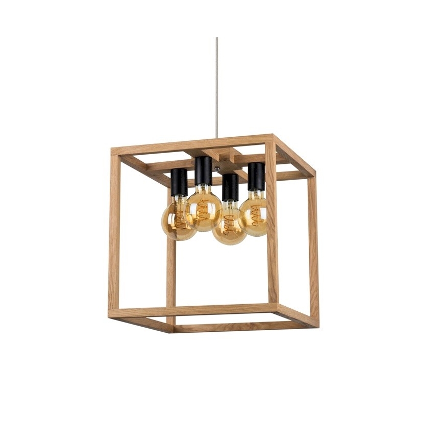 Luster na sajli KAGO 4xE27/60W/230V hrast