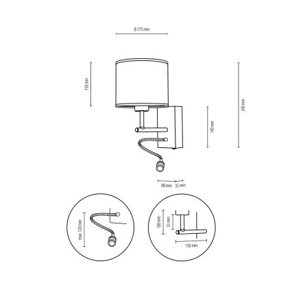 Zidna lampa BOHO 1xE27/25W/230V + LED/1W/230V hrast – FSC certificirano