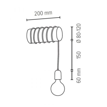 Zidna svjetiljka TRABO 1xE27/60W/230V – FSC certificirano