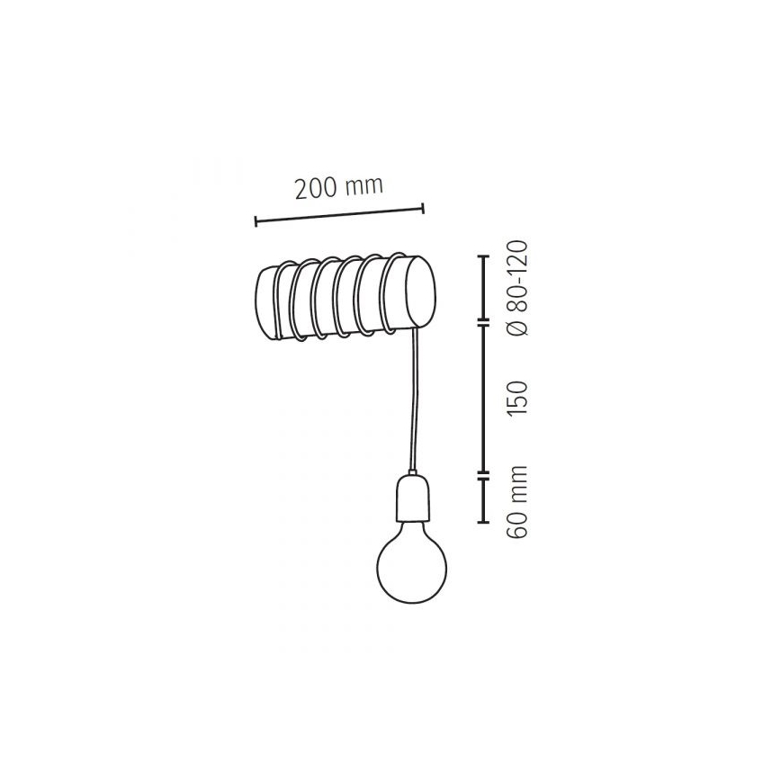 Zidna svjetiljka TRABO 1xE27/60W/230V – FSC certificirano