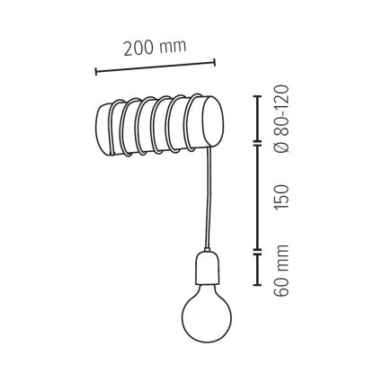 Zidna svjetiljka TRABO 1xE27/25W/230V – FSC certificirano