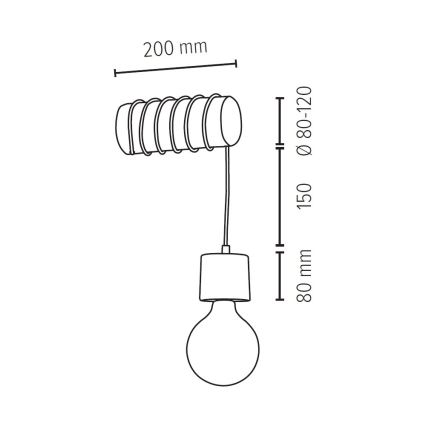 Zidna svjetiljka TRABO 1xE27/60W/230V – FSC certificirano