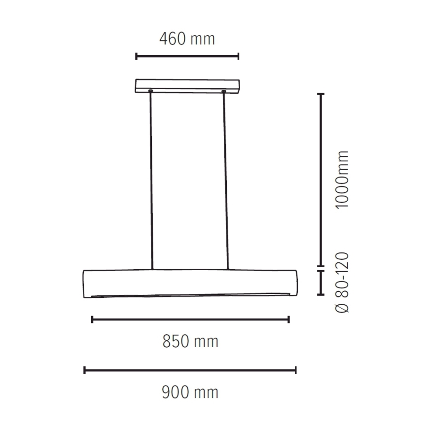LED Prigušivi luster na sajli LUCAS LED/25,5W/230V bor