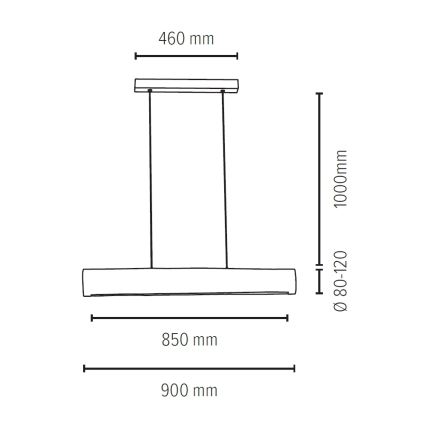 LED Prigušivi luster na sajli LUCAS LED/25,5W/230V – FSC certificirano