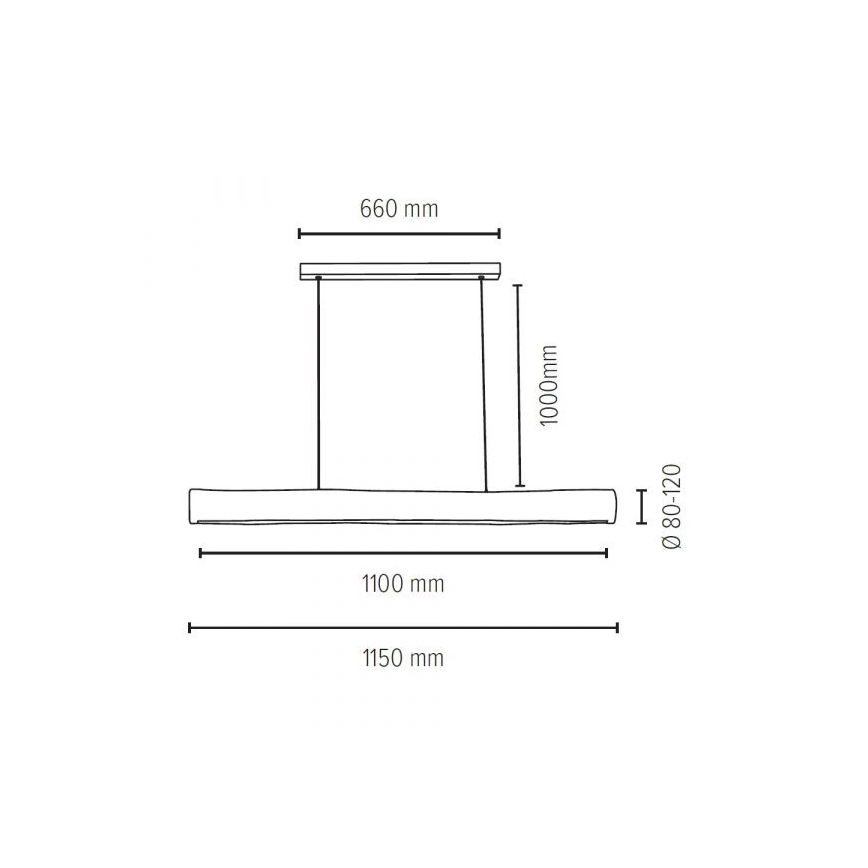 LED Prigušivi luster na sajli LUCAS LED/33W/230V bor – FSC certificirano
