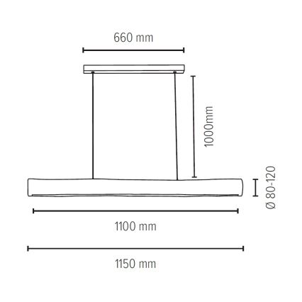 LED Prigušivi luster na sajli LUCAS LED/33W/230V – FSC certificirano