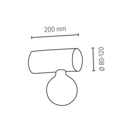Zidna svjetiljka TRABO 1xE27/25W/230V bor