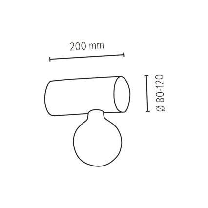 Zidna svjetiljka TRABO 1xE27/25W/230V