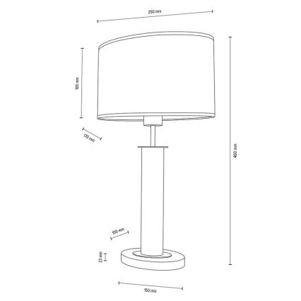 Stolna lampa MERCEDES 1xE27/40W/230V 46 cm krem/hrast – FSC certificirano