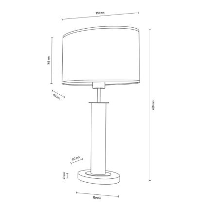 Stolna lampa MERCEDES 1xE27/40W/230V 46 cm bijela/hrast – FSC certificirano