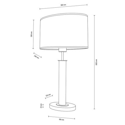 Stolna lampa MERCEDES 1xE27/40W/230V 60 cm krem/hrast – FSC certificirano