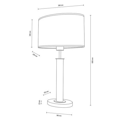 Stolna lampa MERCEDES 1xE27/40W/230V 60 cm bijela/hrast – FSC certificirano