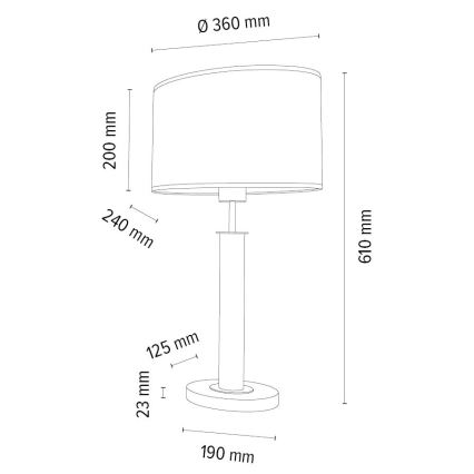 Stolna lampa MERCEDES 1xE27/40W/230V 60 cm smeđa/hrast – FSC certificirano