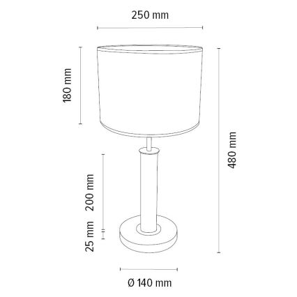 Stolna lampa BENITA 1xE27/60W/230V 48 cm smeđa/hrast – FSC certificirano