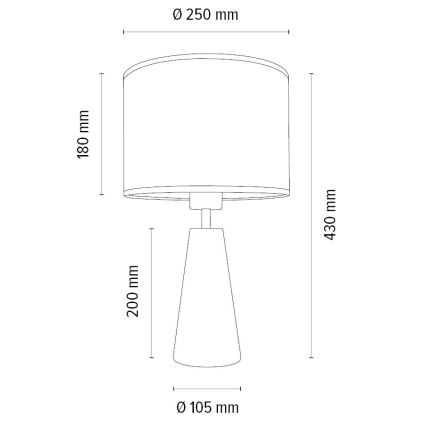 Stolna lampa MERCEDES 1xE27/40W/230V pr. 43 cm krem/hrast – FSC certificirano