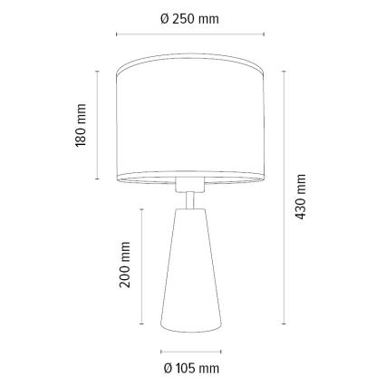 Stolna lampa MERCEDES 1xE27/40W/230V pr. 43 cm smeđa/hrast – FSC certificirano