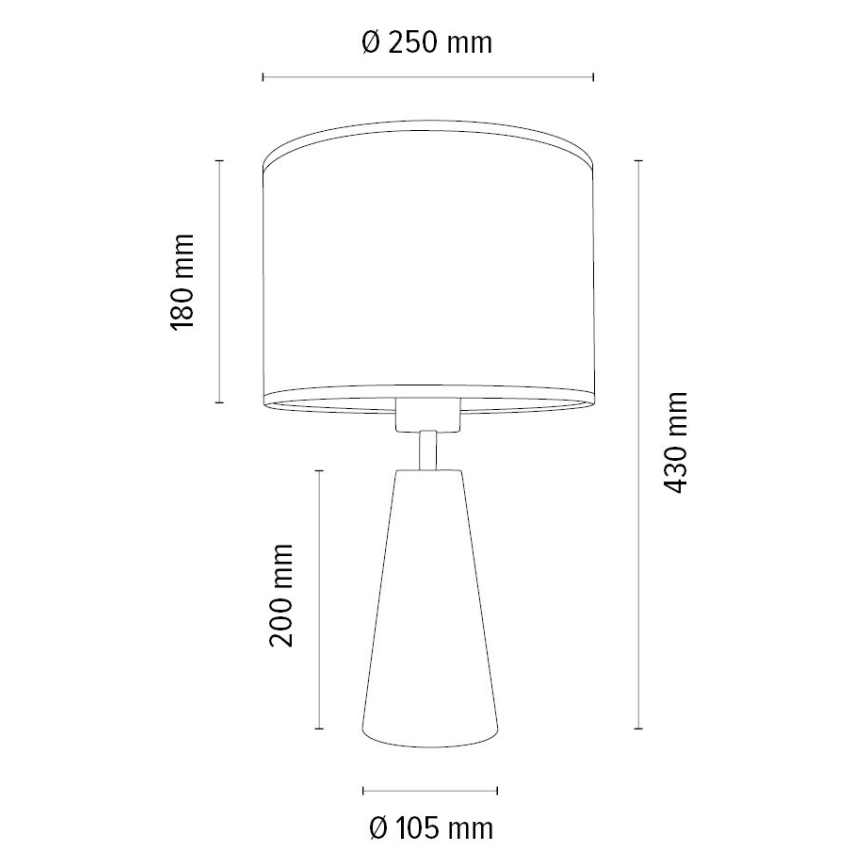 Stolna lampa MERCEDES 1xE27/40W/230V pr. 43 cm smeđa/hrast – FSC certificirano