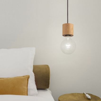 Luster na sajli TRONGO 1xE27/60W/230V mat hrast