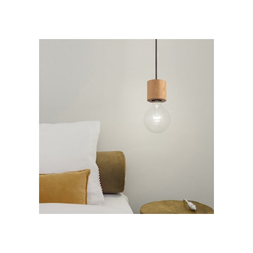 Luster na sajli TRONGO 1xE27/60W/230V mat hrast