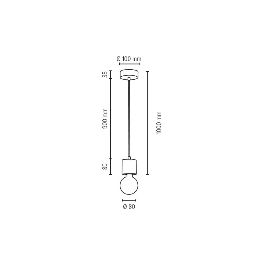Luster na sajli TRONGO 1xE27/60W/230V mat hrast