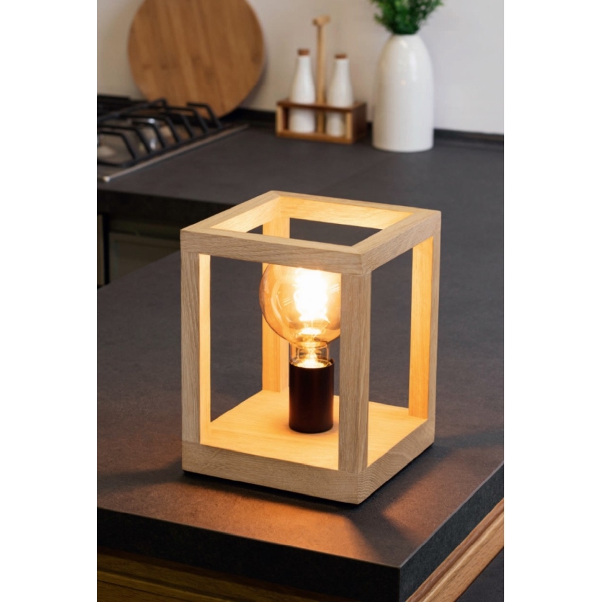 Stolna lampa KAGO 1xE27/60W/230V matni hrast